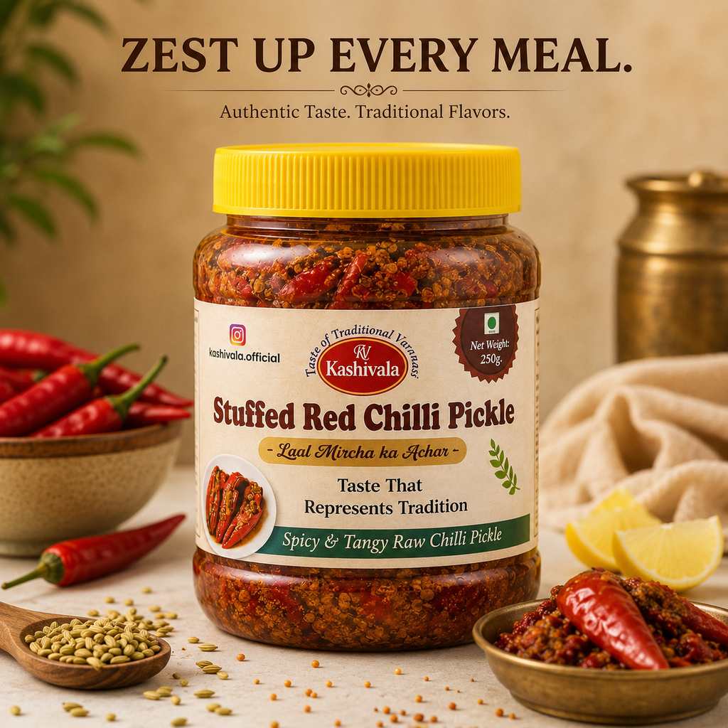 Kashivala Stuffed Red Chilli Pickle (250g)