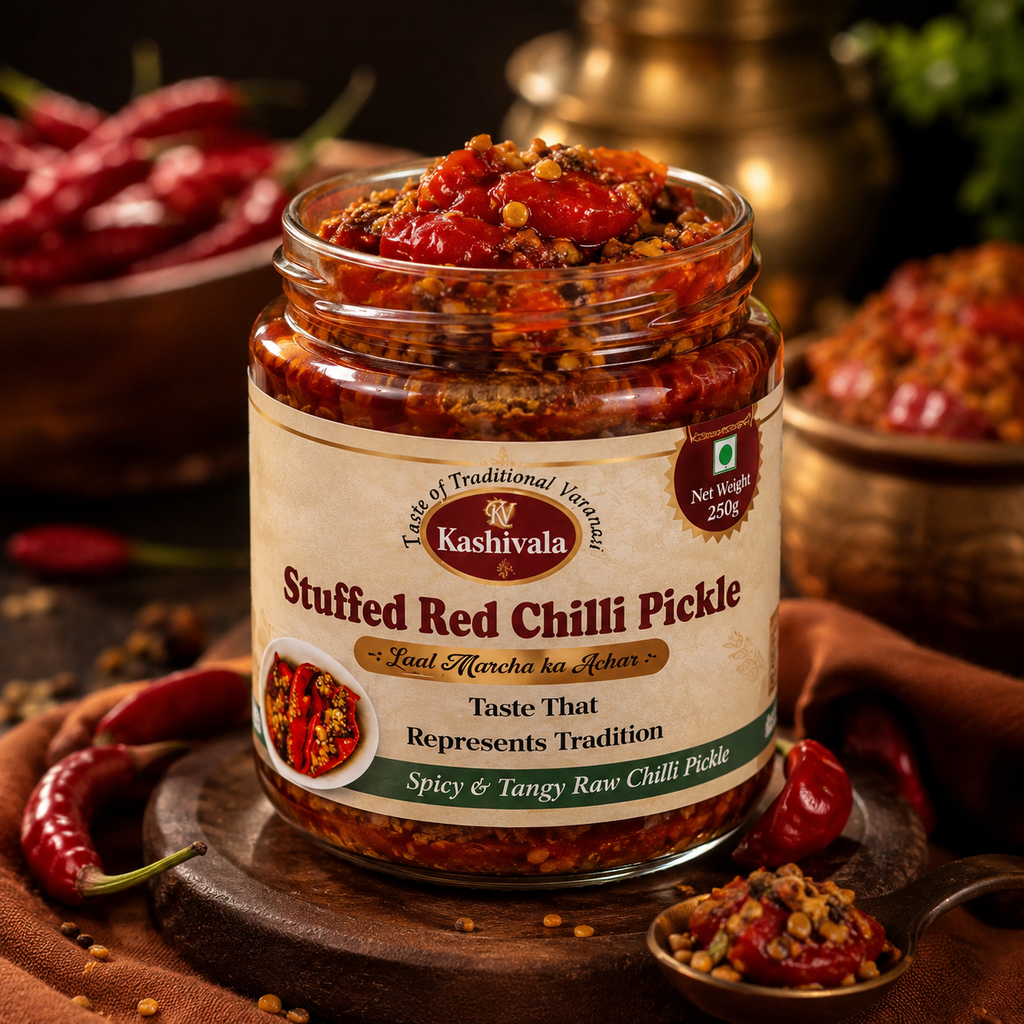 Kashivala Stuffed Red Chilli Pickle (250g)