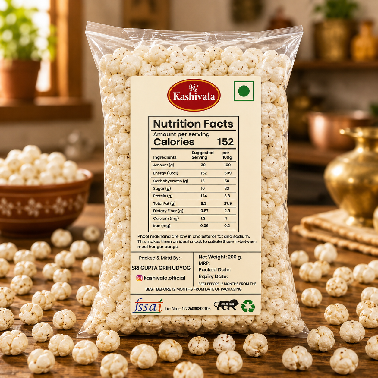 Kashivala Premium Phool Makhana | 200g